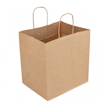 SACS SOS LIVRAISON AVEC POIGN&Eacute;ES  80 G/M2 22+15x22 CM NATUREL KRAFT (250 UNIT&Eacute;)