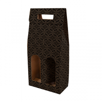 BO&Icirc;TES AVEC FEN&Ecirc;TRE 2 BOUTEILLES THEPACK "BLOOM"  18x9x38,5 CM NATUREL CARTON MICROCANAL (30 UNIT&Eacute;)