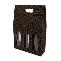 BO&Icirc;TES AVEC FEN&Ecirc;TRE 3 BOUTEILLES THEPACK "BLOOM"  27x9x38,5 CM NATUREL CARTON MICROCANAL (30 UNIT&Eacute;)