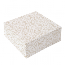 BO&Icirc;TES PATISSERIES SANS FEN&Ecirc;TRE THEPACK "DECO"  40x40x10 CM BLANC CARTON NANO-MICRO (100 UNIT&Eacute;)