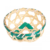 PANIERS BAMBOO  &Oslash; 8x3 CM NATUREL/VERT BAMBOU (20 UNIT&Eacute;)