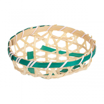 PANIERS BAMBOO  &Oslash; 12x3 CM NATUREL/VERT BAMBOU (20 UNIT&Eacute;)