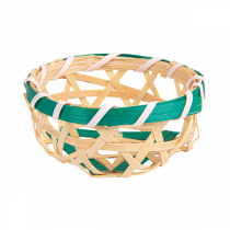 PANIERS BAMBOO  &Oslash; 6x2,5 CM NATUREL/VERT BAMBOU (20 UNIT&Eacute;)