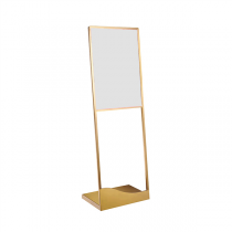 PORTE MENU DIN-A2 AVEC SOCLE   43x30x130 CM DORE METAL (1 UNIT&Eacute;)