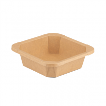 R&Eacute;CIPIENTS CARR&Eacute;S  300 ML 280 +18 PE G/M2 12,4x12,4x3,5 CM NATUREL KRAFT (50 UNIT&Eacute;)