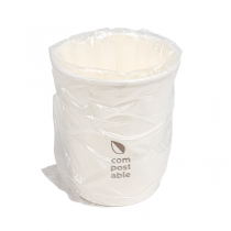 VERRES COMPOSTABLES EMBALL&Eacute;S  240 ML 280 G/M2 &Oslash;8/5,6x9,2 CM BLANC CARTON (1000 UNIT&Eacute;)