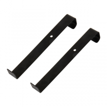2 PCES SUPPORTS COURB&Eacute;S POUR &Eacute;TAG&Egrave;RE   21,5 CM NOIR MAT FER (1 UNIT&Eacute;)