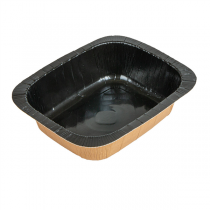 BARQUETTES THERMO FIXANTES GN1/8  505 ML 360 G/M2 + 25G/M2 PET 16,1x12,9x4,3 CM NATUREL/NOIR CARTON (720 UNIT&Eacute;)