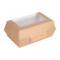 BO&Icirc;TES "LUNCH BOX" AVEC FEN&Ecirc;TRE THEPACK  22x13,5x9 CM NATUREL CARTON NANO-MICRO (300 UNIT&Eacute;)