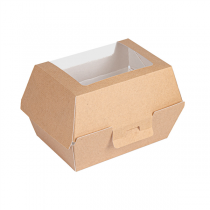 BO&Icirc;TES POUR FRITURE AVEC FEN&Ecirc;TRE THEPACK  14,5x10,5x9 CM NATUREL CARTON NANO-MICRO (500 UNIT&Eacute;)