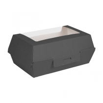 BO&Icirc;TES "LUNCH BOX" AVEC FEN&Ecirc;TRE THEPACK  22x13,5x9 CM NOIR CARTON NANO-MICRO (300 UNIT&Eacute;)