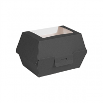 BO&Icirc;TES POUR FRITURE AVEC FEN&Ecirc;TRE THEPACK  14,5x10,5x9 CM NOIR CARTON NANO-MICRO (500 UNIT&Eacute;)