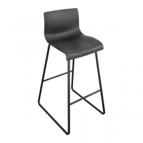 TABOURET HAUT AVEC DOSSIER SUPRA-TEK  45x54,5x100 CM NOIR PP (2 UNIT&Eacute;)
