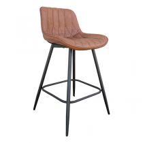 TABOURET HAUT AVEC DOSSIER SUPRA-TEK  47x48x90 CM MARRON POLYUR&Eacute;THANE (2 UNIT&Eacute;)