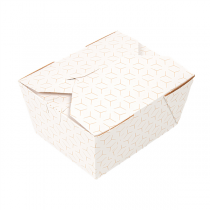 BO&Icirc;TES AM&Eacute;RICAINES MICRO-ONDABLES THEPACK "CUBE" 780 ML 11,3x9x6,3 CM BLANC/NATUREL CARTON NANO-MICRO + PP (500 UNIT&Eacute;)