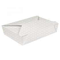BO&Icirc;TES AM&Eacute;RICAINES MICRO-ONDABLES THEPACK "CUBE" 1470 ML 19,6x14x4,5 CM BLANC/NATUREL CARTON NANO-MICRO + PP (300 UNIT&Eacute;)