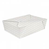 BO&Icirc;TES AM&Eacute;RICAINES MICRO-ONDABLES THEPACK "CUBE" 1980 ML 19,6x14x6,2 CM BLANC/NATUREL CARTON NANO-MICRO + PP (200 UNIT&Eacute;)
