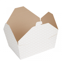 BO&Icirc;TES AM&Eacute;RICAINES MICRO-ONDABLES THEPACK "CUBE" 2880 ML 19,6x14x9 CM BLANC/NATUREL CARTON NANO-MICRO + PP (200 UNIT&Eacute;)