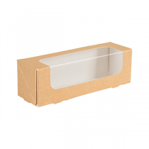 BO&Icirc;TES POUR MACARONS AVEC FEN&Ecirc;TRE THEPACK  16x5x5 CM NATUREL CARTON NANO-MICRO + OPP (400 UNIT&Eacute;)