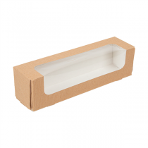 BO&Icirc;TES POUR MACARONS AVEC FEN&Ecirc;TRE THEPACK  19x5x5 CM NATUREL CARTON NANO-MICRO + OPP (400 UNIT&Eacute;)