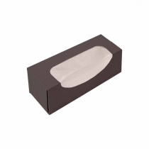 BO&Icirc;TES POUR MACARONS AVEC FEN&Ecirc;TRE THEPACK  16x5x5 CM CHOCOLAT CARTON NANO-MICRO + OPP (400 UNIT&Eacute;)