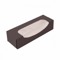 BO&Icirc;TES POUR MACARONS AVEC FEN&Ecirc;TRE THEPACK  19x5x5 CM CHOCOLAT CARTON NANO-MICRO + OPP (400 UNIT&Eacute;)
