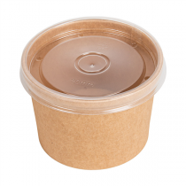 R&Eacute;CIPIENTS + COUVERCLES PP  240 ML - 8 oz 300 + 18 PE G/M2 &Oslash;9/7,5x6 CM NATUREL KRAFT (250 UNIT&Eacute;)