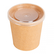 R&Eacute;CIPIENTS + COUVERCLES PP  480 ML - 16 oz 320 + 18 PE G/M2 &Oslash; 9,8/7,5x10 CM NATUREL KRAFT (250 UNIT&Eacute;)