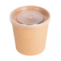 R&Eacute;CIPIENTS + COUVERCLES PP  780 ML - 26 oz 330 + 18 PE G/M2 &Oslash;11,6/9,3x11 CM NATUREL KRAFT (250 UNIT&Eacute;)