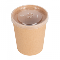 R&Eacute;CIPIENTS + COUVERCLES PP  960 ML - 32 oz 330 + 18 PE G/M2 &Oslash;11,7/9x13,5 CM NATUREL KRAFT (250 UNIT&Eacute;)