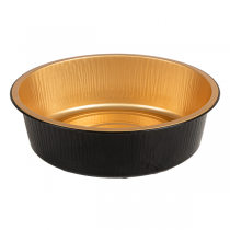 R&Eacute;CIPIENTS LAQU&Eacute;S  1200 ML &Oslash; 19,6/16x5,5 CM NOIR/OR ALUMINIUM (50 UNIT&Eacute;)