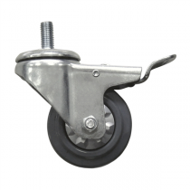 ROUE AVEC FREIN POUR 127.67/158.10   &Oslash; 7,62 CM ARGENTE INOX (2 UNIT&Eacute;)