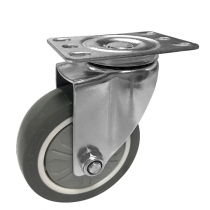 ROUE SANS FREIN POUR 164.42   &Oslash; 10,16 CM ARGENTE INOX (2 UNIT&Eacute;)