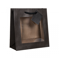 10 U. SACS AVEC FEN&Ecirc;TRE  175 G/M2 18+8x19 CM NOIR KRAFT (1 UNIT&Eacute;)