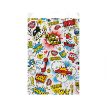 SACHETS PLATS "COMIC" 60 G/M2 26+9x38 CM CELLULOSE (250 UNIT&Eacute;)
