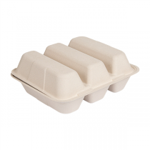 BO&Icirc;TES POUR BURRITOS 3 COMPARTIMENTS BIONIC 630 ML 36,58x21x4,75 CM NATUREL BAGASSE (300 UNIT&Eacute;)