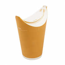 GOBELETS 1 PAROI FERMETURE PAPILLON  370 ML - 12,3 oz 300 + 18 PE G/M2 &Oslash;9/5,8x17 CM BLANC CARTON (800 UNIT&Eacute;)