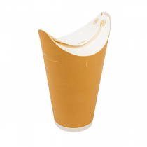 GOBELETS 1 PAROI FERMETURE PAPILLON  500 ML - 16,6 oz 320 + 18 PE G/M2 &Oslash;9,7/5,8x19,7 CM BLANC CARTON (700 UNIT&Eacute;)