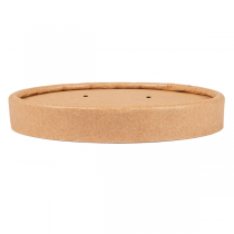 COUVERCLES DOUBLE PAROI POUR SALADIERS  300 + 250 + 18 PE G/M2 &Oslash;18,4 CM MARRON KRAFT (300 UNIT&Eacute;)