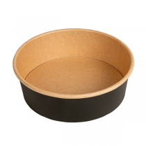 POTS SALADIERS  500 ML - 16,7 oz 300 + 18 PE G/M2 &Oslash;15/12,8x4,5 CM NOIR KRAFT (300 UNIT&Eacute;)