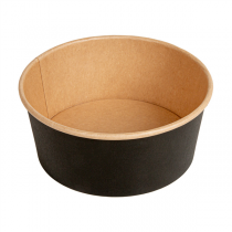 POTS SALADIERS  750 ML - 25 oz 300 + 18 PE G/M2 &Oslash; 15/12,8x6 CM NOIR KRAFT (300 UNIT&Eacute;)