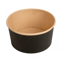 POTS SALADIERS  1000 ML - 33,3 oz 300 + 18 PE G/M2 &Oslash;15/12,8x7,5 CM NOIR KRAFT (300 UNIT&Eacute;)