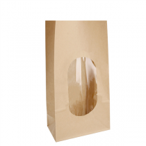 SACS SOS AVEC FEN&Ecirc;TRE  1700 GR 60 G/M2 + 30&micro; OPP 13+8x17 CM NATUREL KRAFT (500 UNIT&Eacute;)