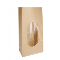 SACS SOS AVEC FEN&Ecirc;TRE  1200 GR 60 G/M2 + 30&micro; OPP 11+6x18 CM NATUREL KRAFT (500 UNIT&Eacute;)