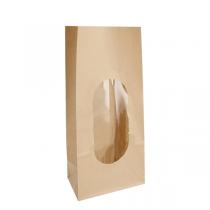 SACS SOS AVEC FEN&Ecirc;TRE  1000 GR 60 G/M2 + 30&micro; OPP 9+6x18 CM NATUREL KRAFT (500 UNIT&Eacute;)