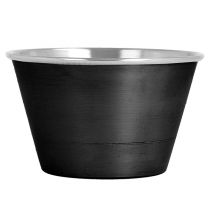 RAMEQUINS ARTINOX 90 ML &Oslash; 7x3,8 CM NOIR/ARGENTE INOX (12 UNIT&Eacute;)