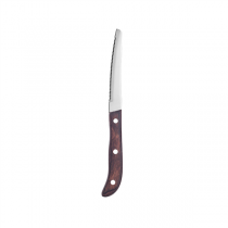 COUTEAUX &Agrave; VIANDE - MANCHE EN BOIS ARTINOX  21,2 CM ARGENTE INOX (12 UNIT&Eacute;)