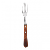 FOURCHETTES &Agrave; STEAK - MANCHE EN BOIS ARTINOX "LYON"  20,5 CM ARGENTE INOX (12 UNIT&Eacute;)