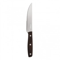 COUTEAUX &Agrave; VIANDE - MANCHE EN BOIS ARTINOX "PROVENZA"  23 CM ARGENTE INOX (12 UNIT&Eacute;)