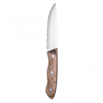COUTEAUX &Agrave; VIANDE - MANCHE EN BOIS ARTINOX  24,6 CM ARGENTE INOX (12 UNIT&Eacute;)